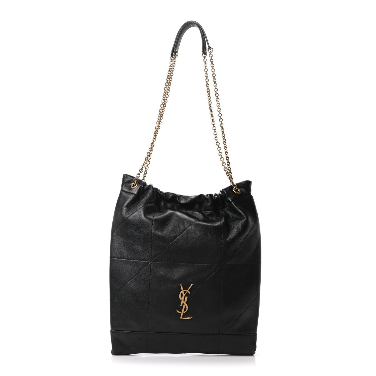 Saint Laurent Lambskin Matelasse Monogram Medium Jamie 4.3 Pochon Black