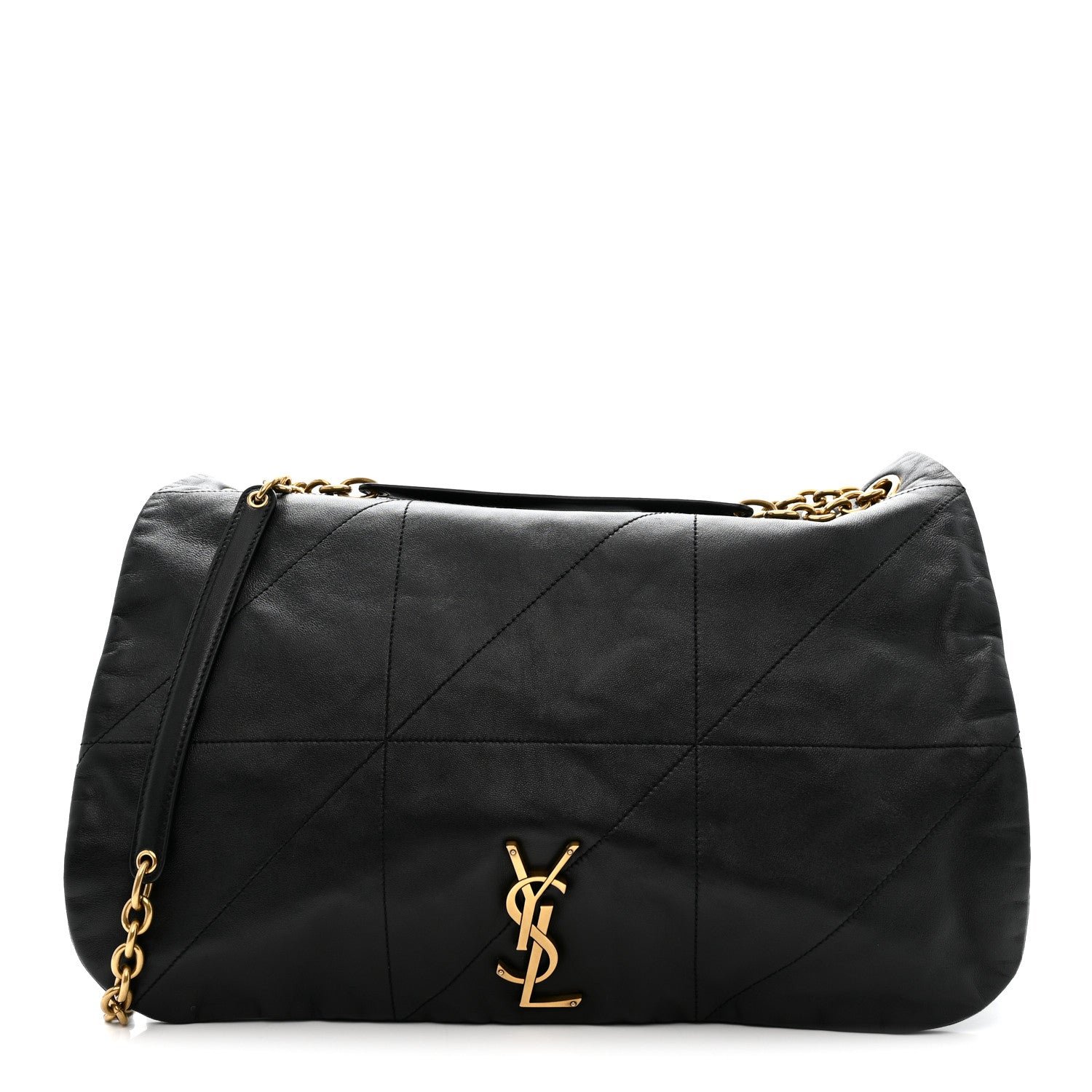 Saint Laurent Lambskin Matelasse Monogram Large Jamie 4.3 Black