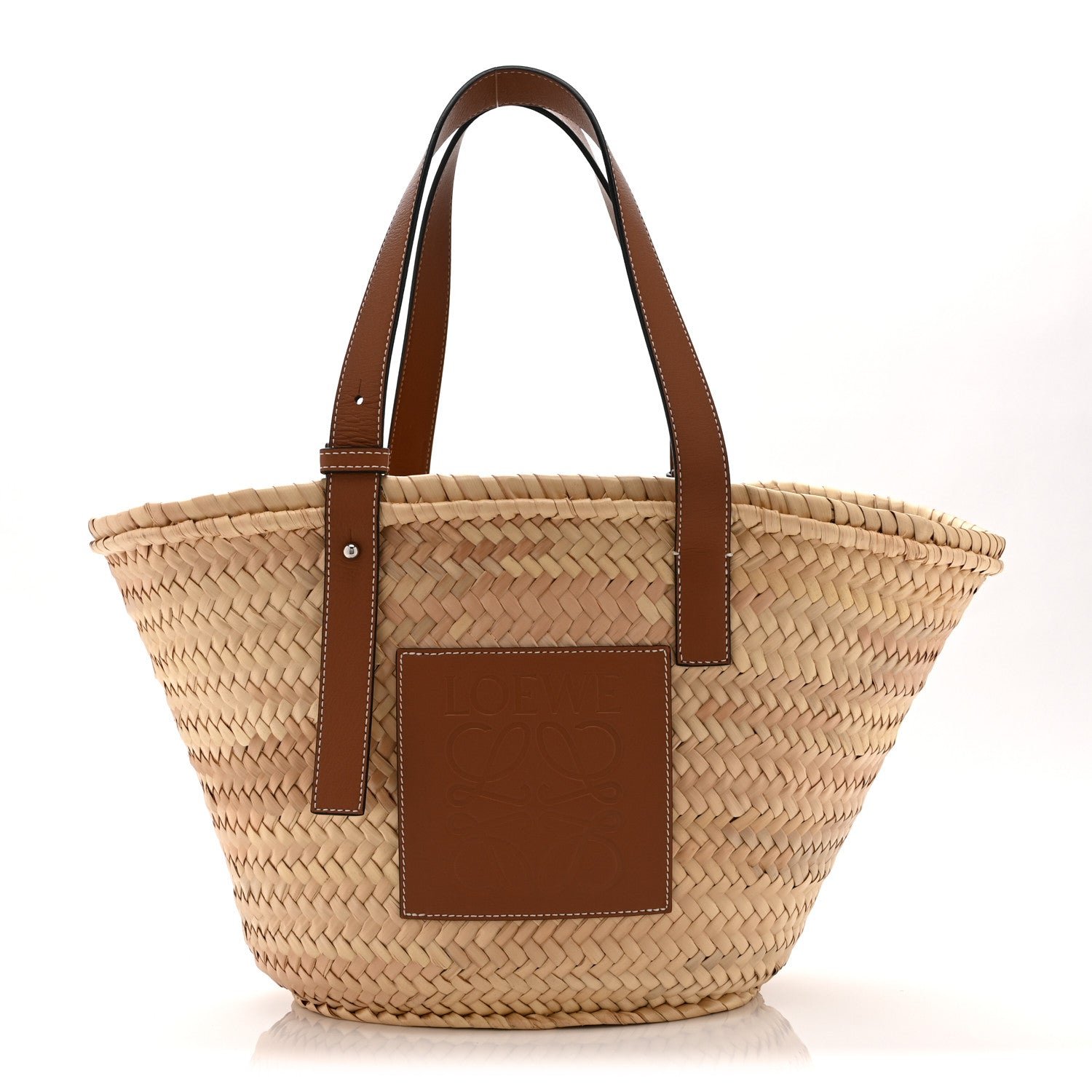 Raffia Medium Basket Tote Bag Natural Tan