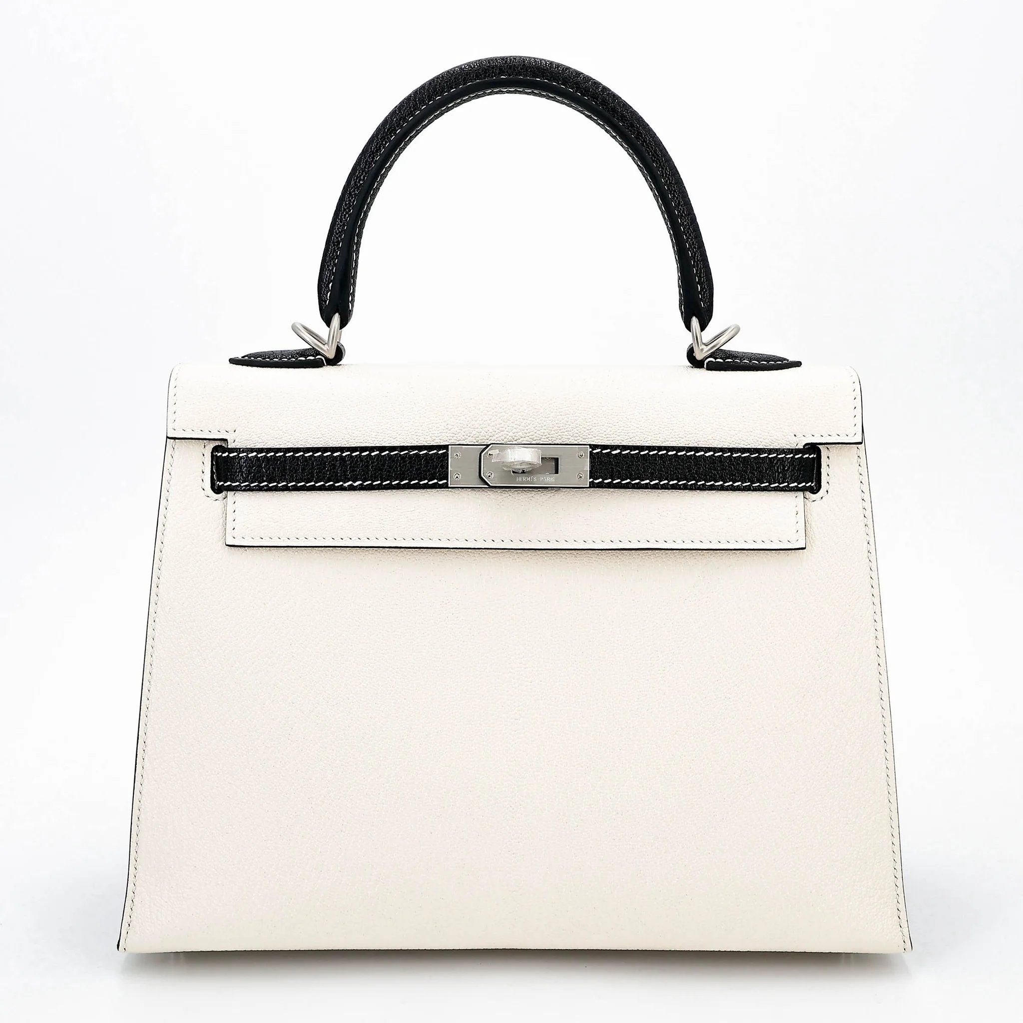Hermes Special Order Kelly 25 Sellier HSS Noir (89) Nata (I2) Chevre Brushed Palladium G (2026)