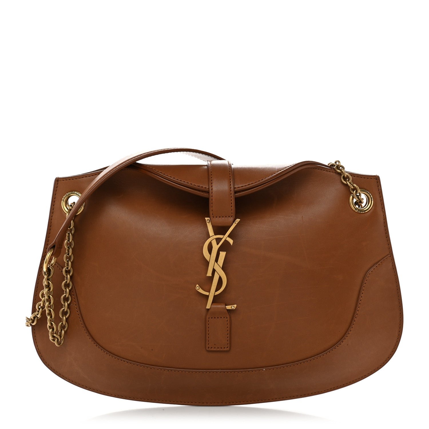 Saint Laurent Smooth Calfskin Small Sienna Shoulder Bag Brick