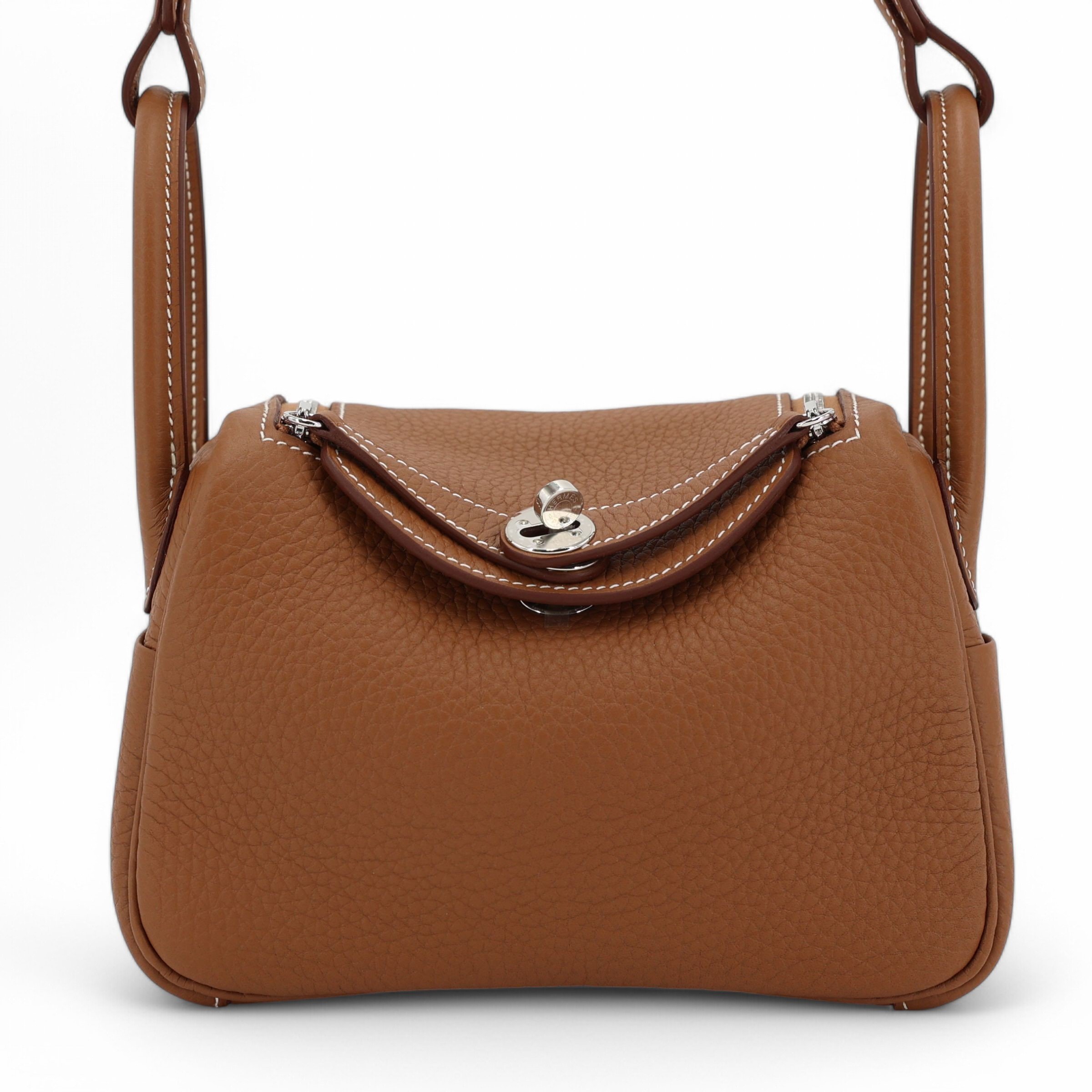 Brand New ( Rank N ) HERMÈS Mini Lindy II Gold (37) Clemence Palladium hardware K (2025)