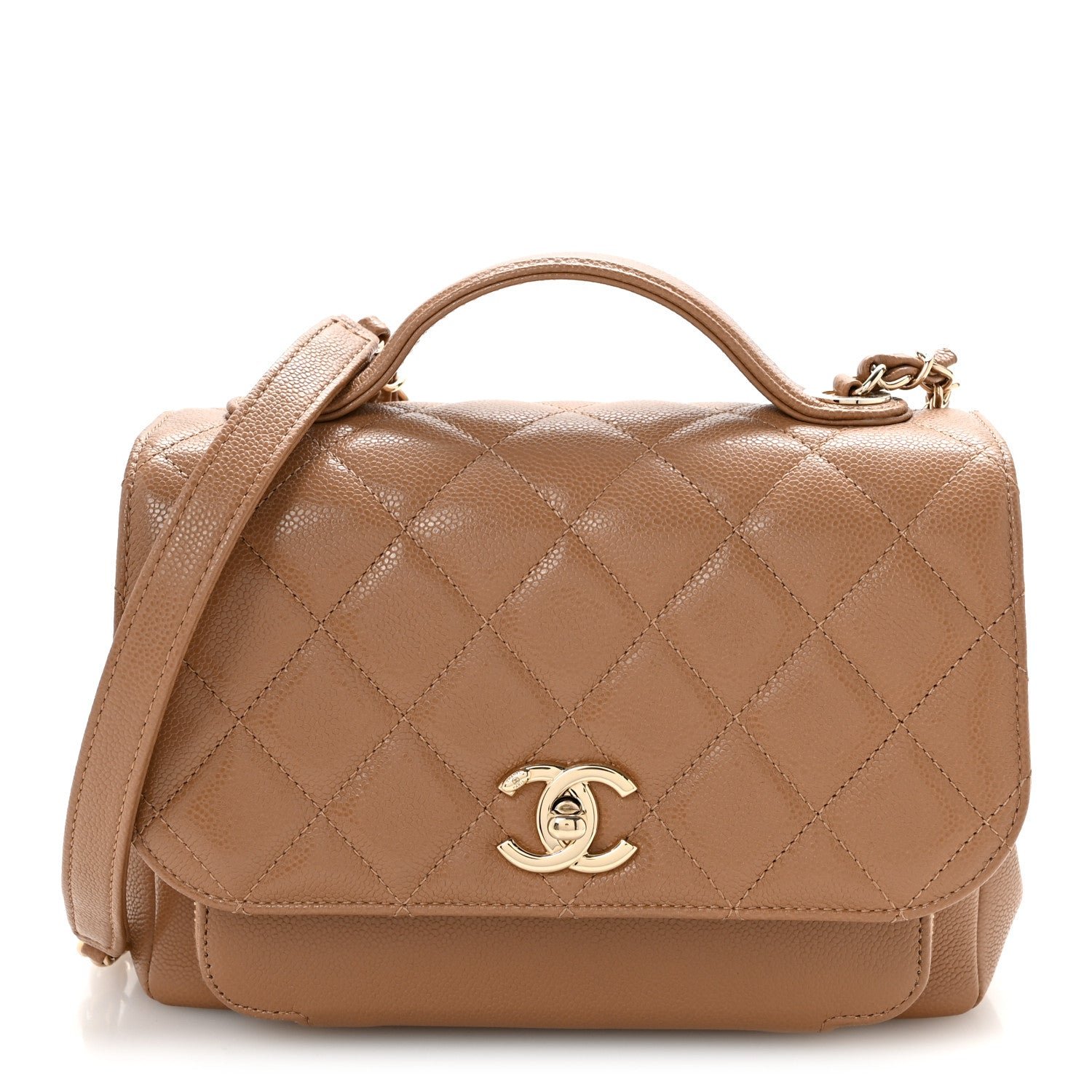 Chanel Caviar Quilted Medium Business Affinity Flap Beige