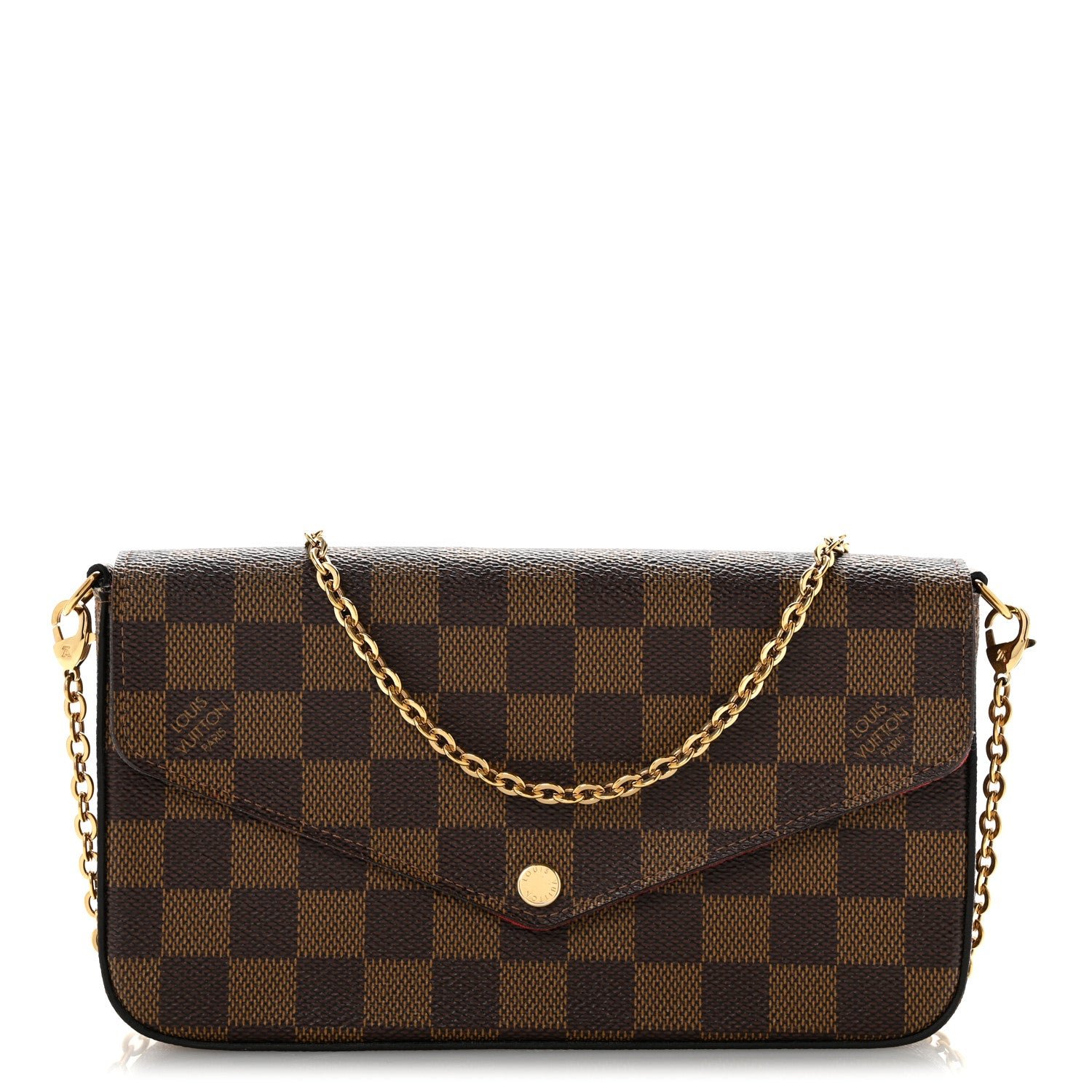 Louis Vuitton Damier Ebene Pochette Felicie Chain Wallet