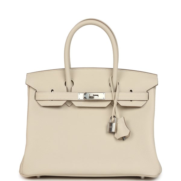 Hermes Birkin 30 Craie Togo Palladium Hardware