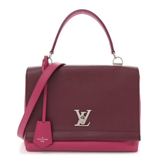 Louis Vuitton Calfskin Lockme II Top Handle Grenat Dahlia