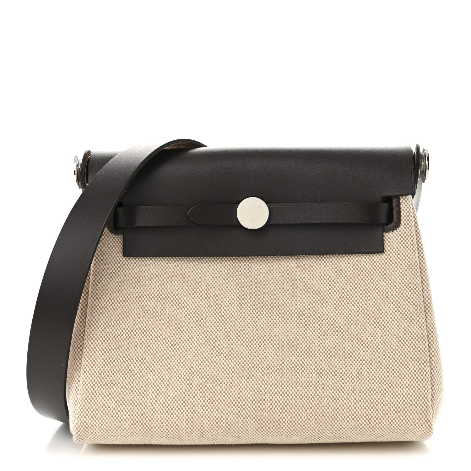 Hermes Military Toile Vache Hunter Herbag Zip Retourne 20 Ecru Beige Ebene