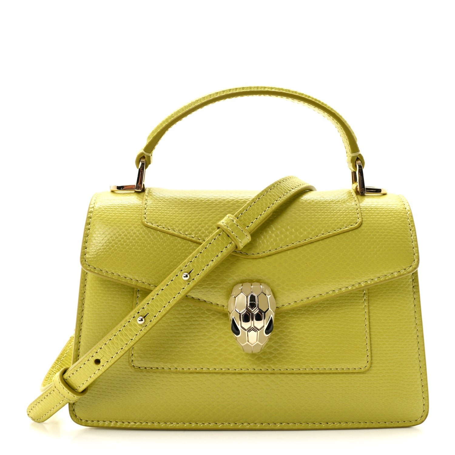 Bulgari Shiny Karung Serpenti Forever Small Top Handle Linden Peridot