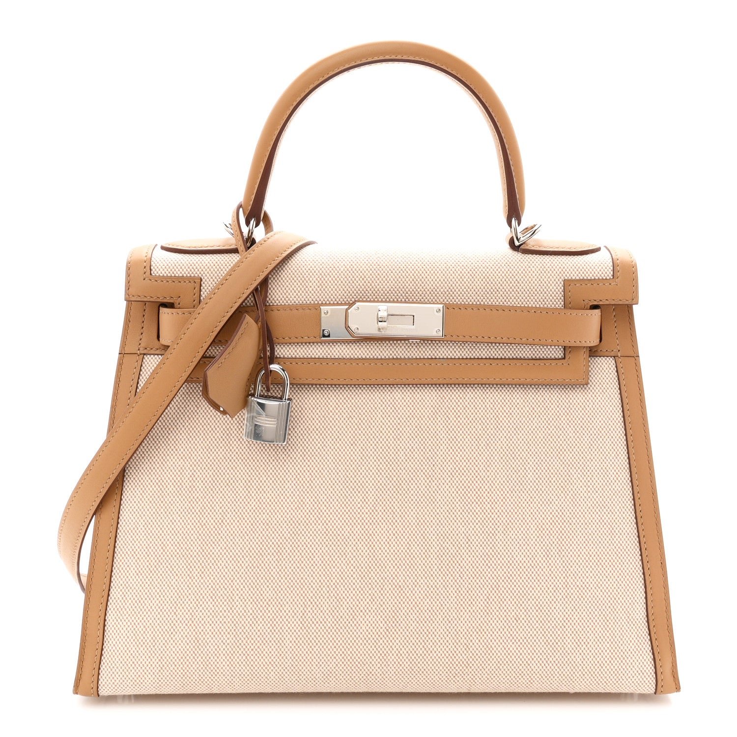 Hermes Toile H Swift Kelly Sellier 28 Ecru Biscuit