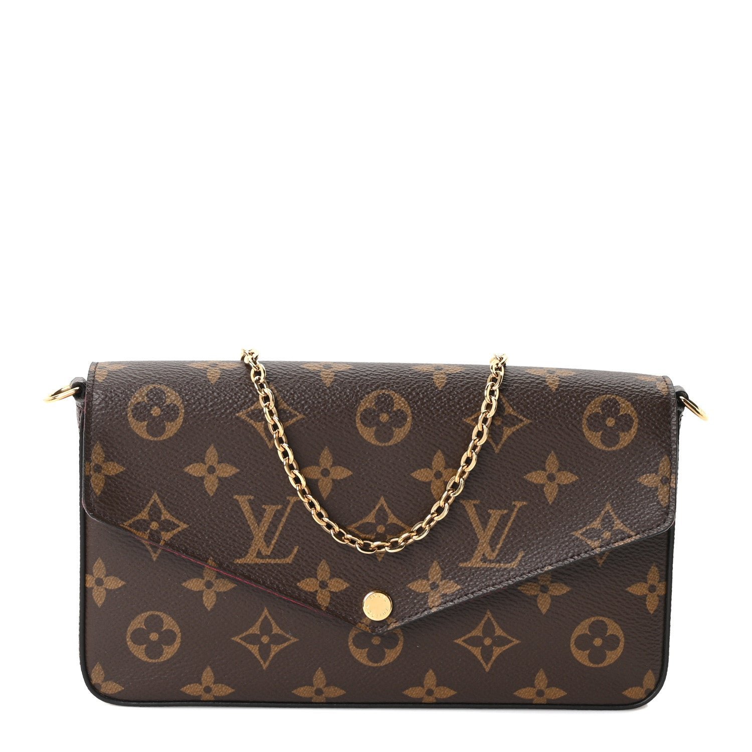 Louis Vuitton Monogram Pochette Felicie Chain Wallet Fuchsia
