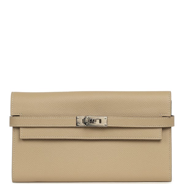 Hermes Kelly Long Wallet Trench Epsom Palladium Hardware