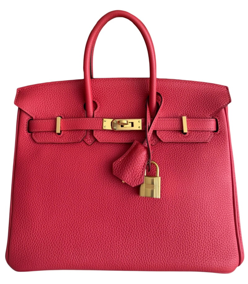 Rouge Pivoine Togo Birkin 25 Gold Hardware, 2015