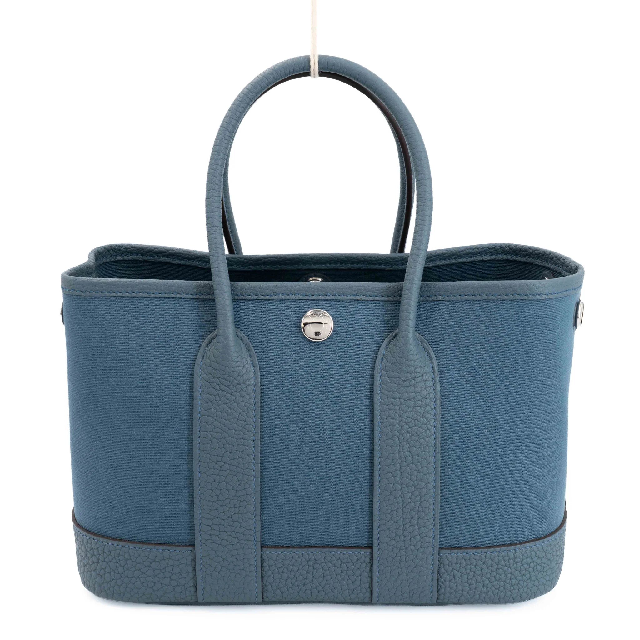 Brand New ( Rank N ) HERMÈS Neo Garden Party 23 Bleu Tempete (N7) Toile Goeland canvas Negonda Palladium hardware G (2026)