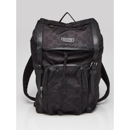 Gucci Gucci Black Monogram Nylon Backpack Bag