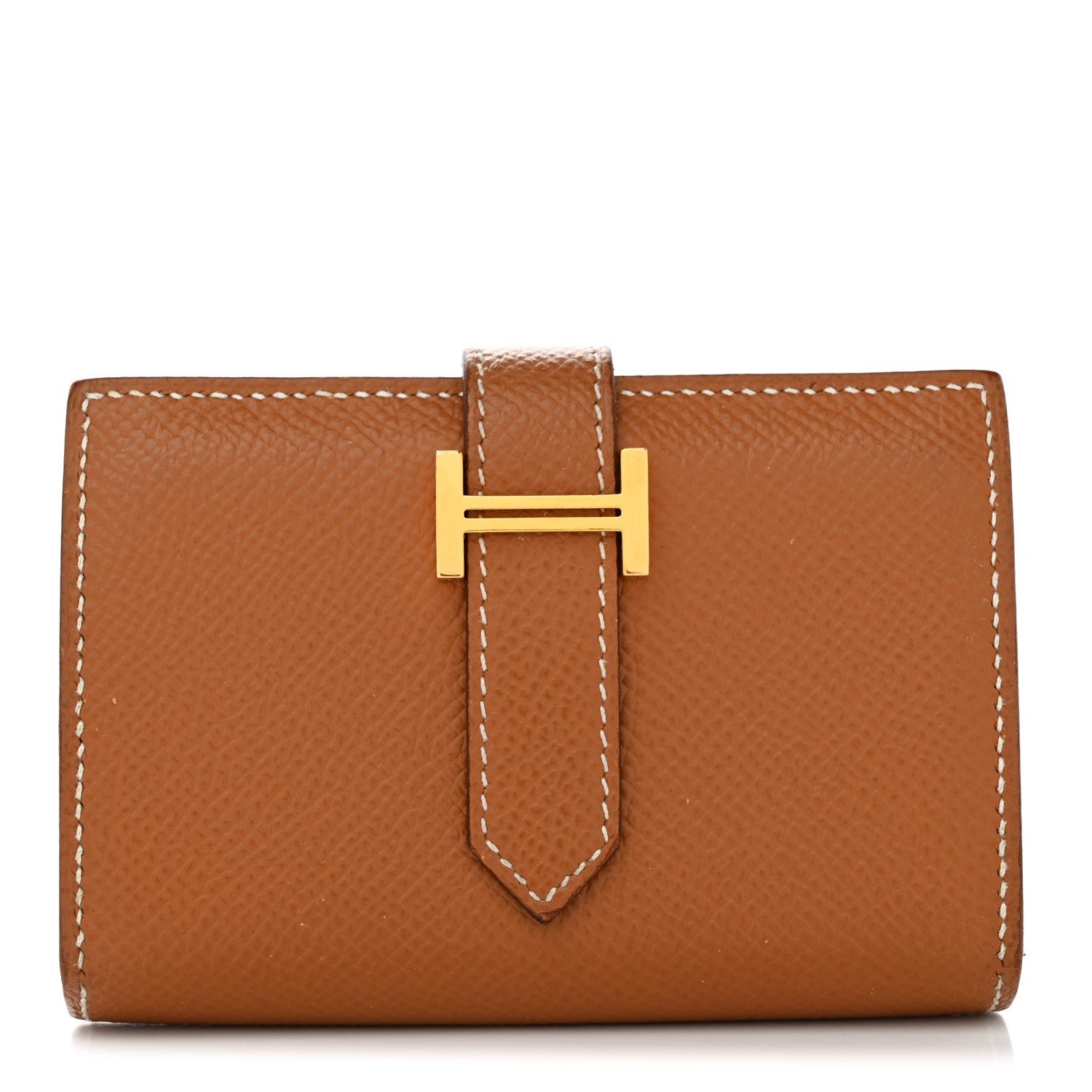 Hermes Epsom Mini Bearn Wallet Gold