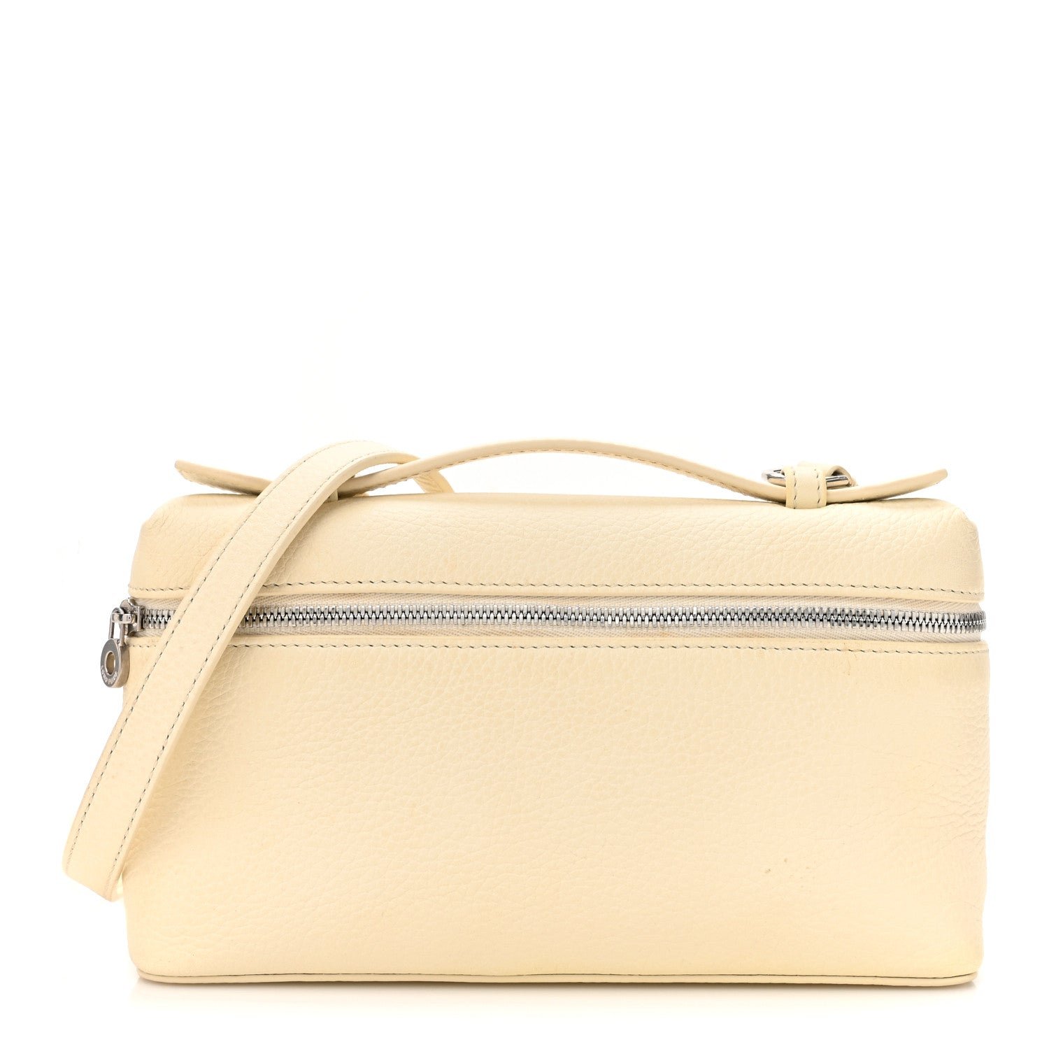 Loro Piana Grained Calfskin L19 Extra Pocket Pouch Whisper White