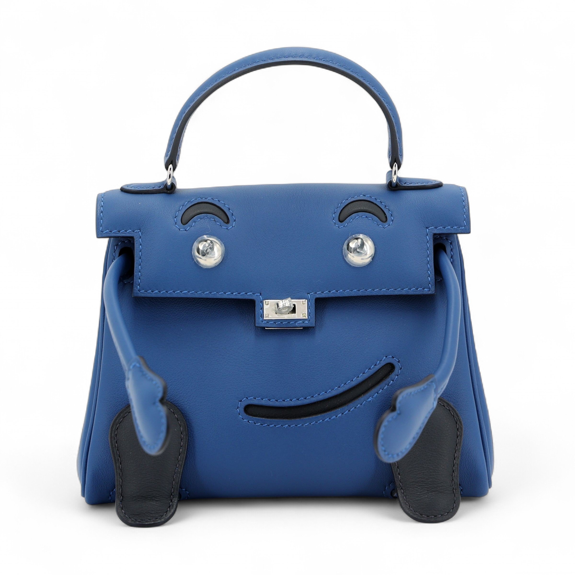 Hermes Brand New ( Rank N ) HERMÈS Limited Edition Kelly Doll Bleu Tie (P5) Caban (3Y) Swift Palladium hardware K (2025)