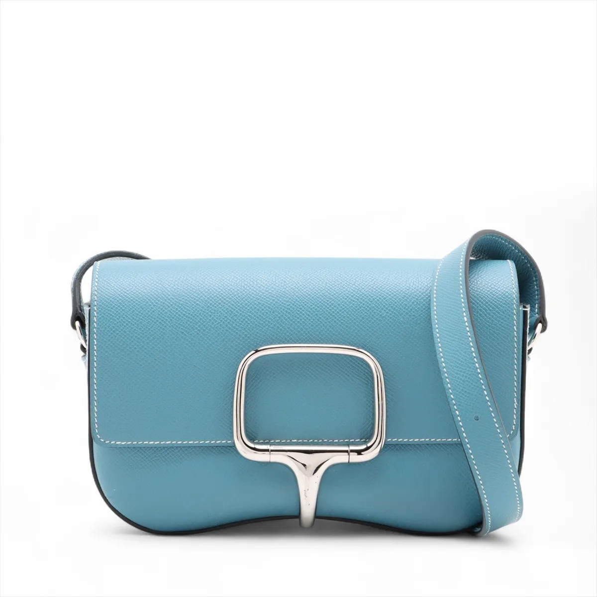 Hermès Della Cavalleria Elan Veau Epsom NEW BLUE JEEN Silver Metal Fittings