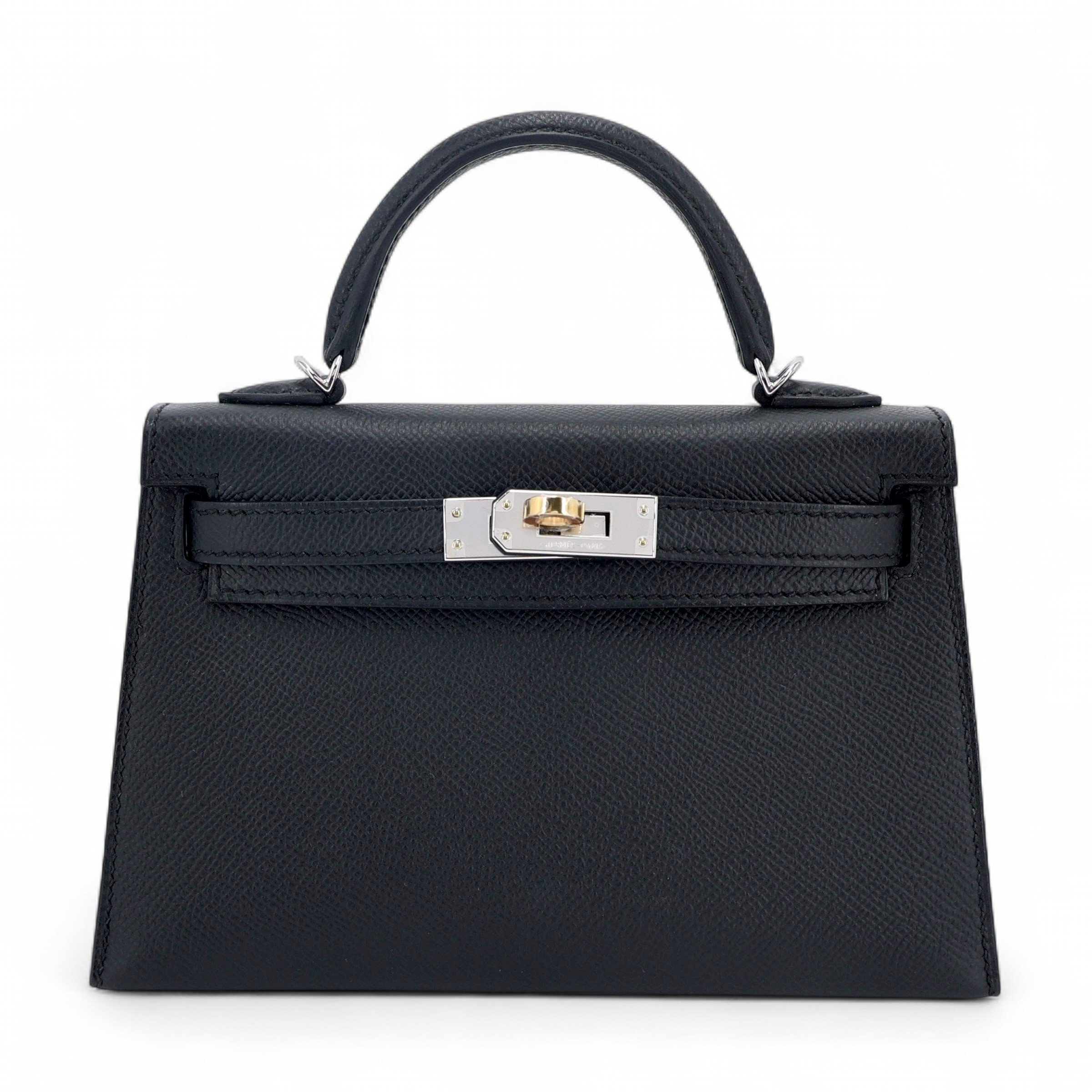 Hermes Brand New ( Rank N ) HERMÈS Mini Kelly II Noir (89) Epsom Electrum hardware K (2025)