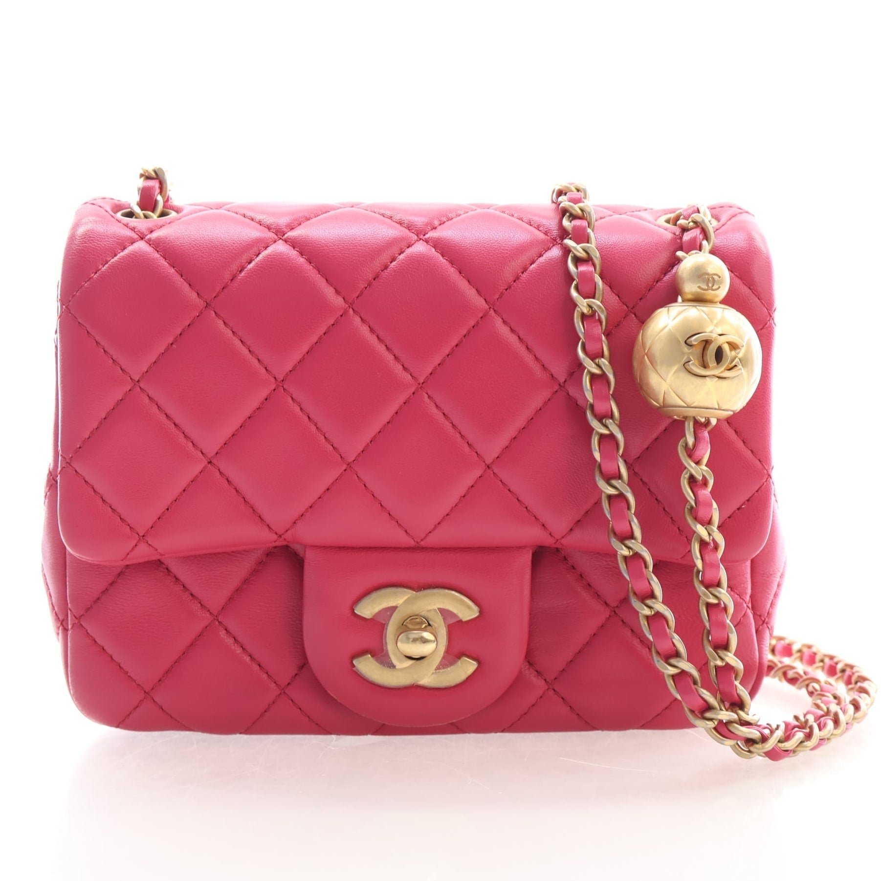 Chanel Mini Lambskin Square Pearl Crush Flap Bag