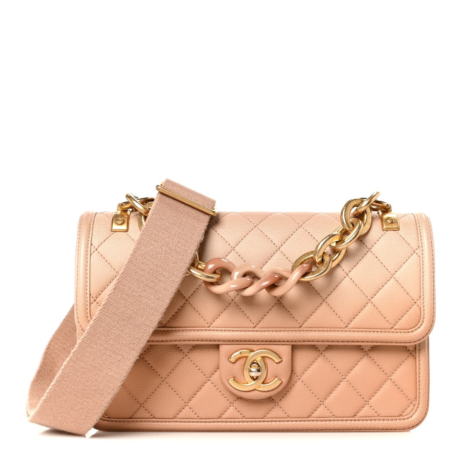 Chanel Caviar Quilted Medium Sunset On The Sea Flap Beige
