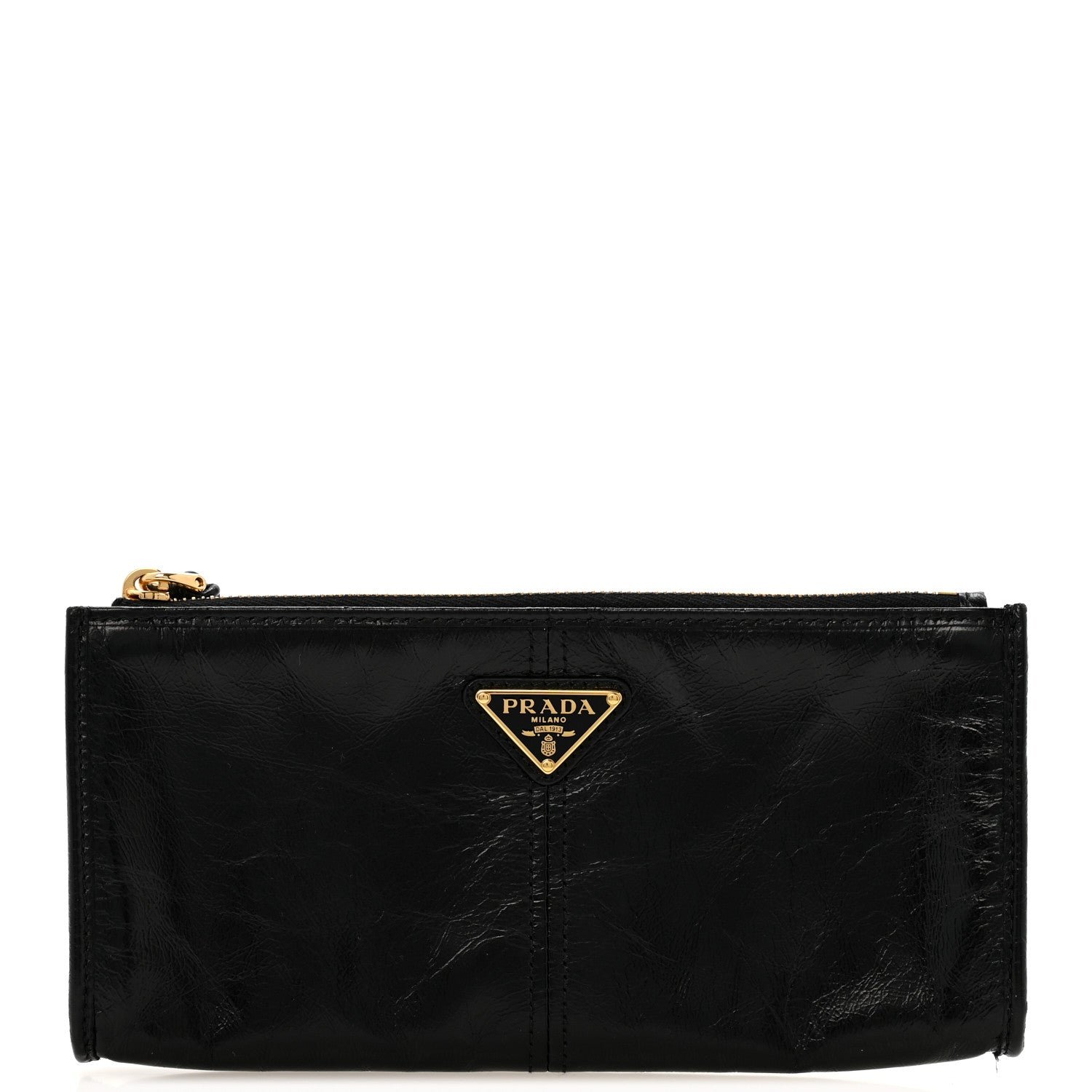 Prada Shiny Calf Pouch Black