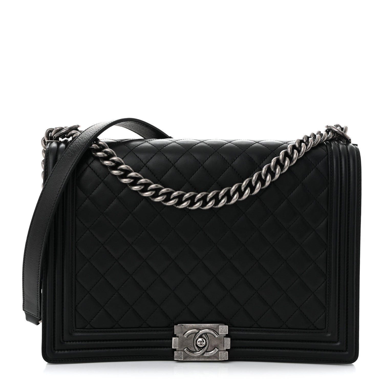 Chanel Lambskin Quilted Large Boy Flap Black