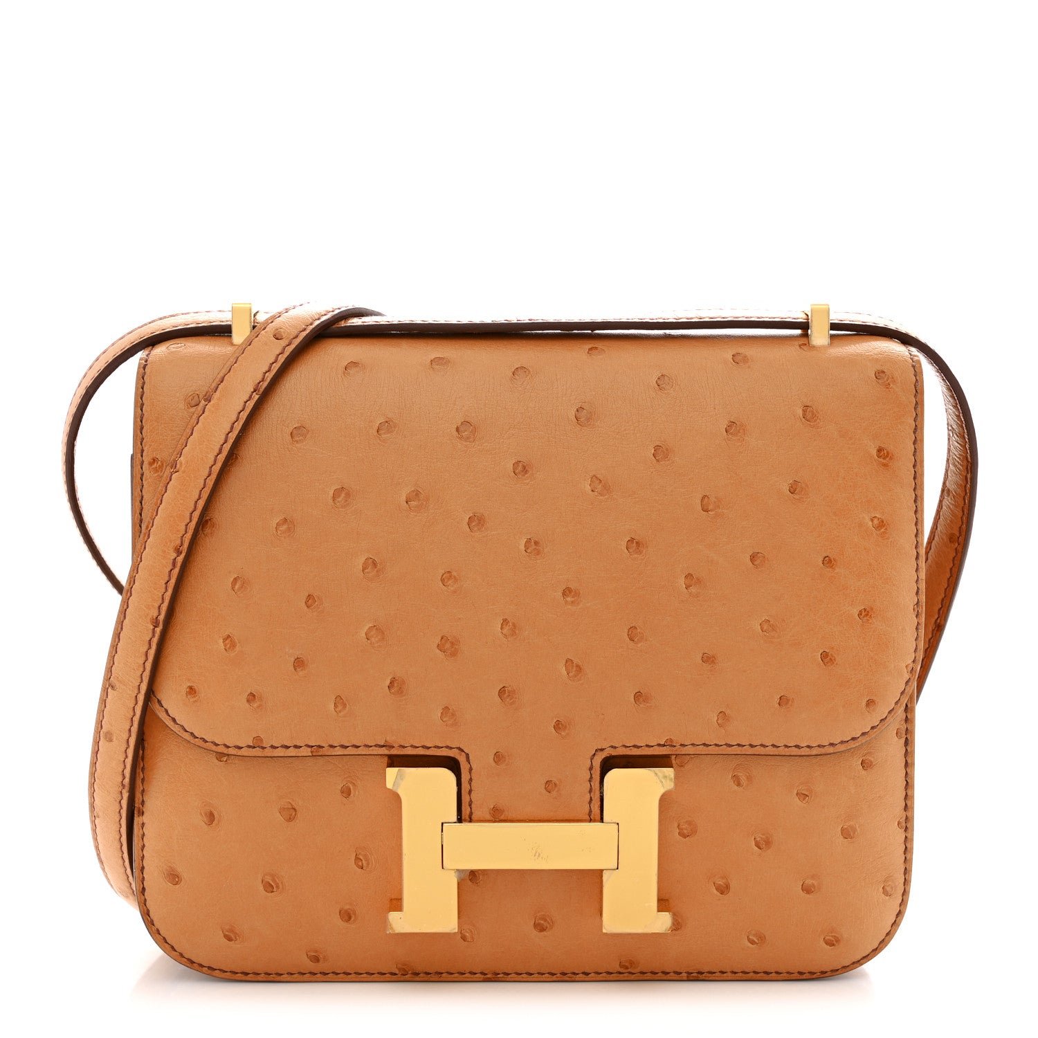 Hermes Ostrich Constance 18 Safran