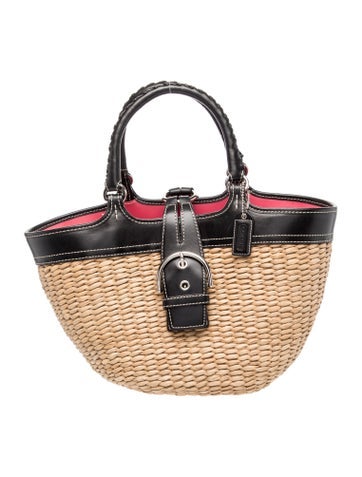 Raffia Top Handle Bag