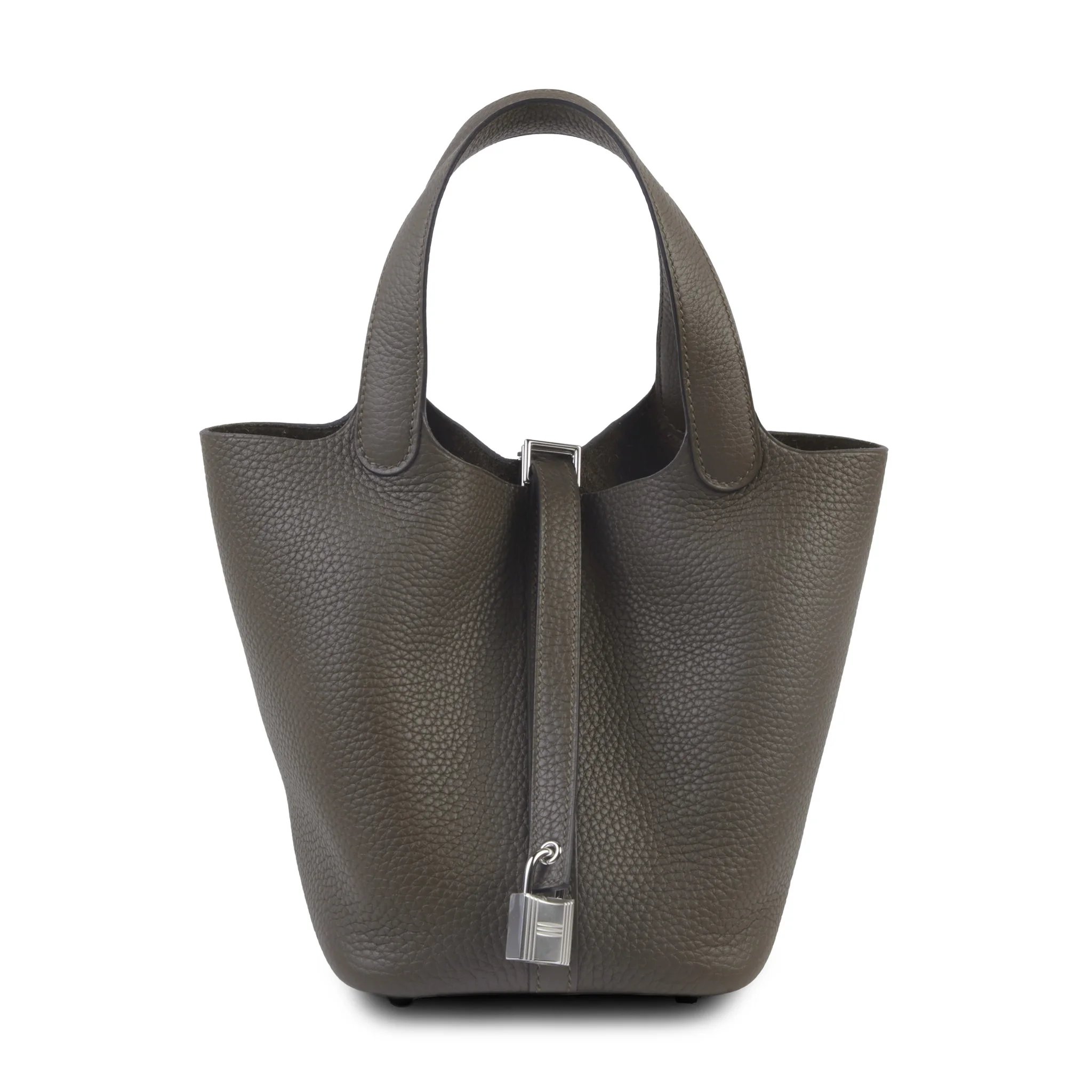 Brand New ( Rank N ) HERMÈS Picotin Lock PM Vert Loden (V8) Clemence Palladium hardware G (2026)
