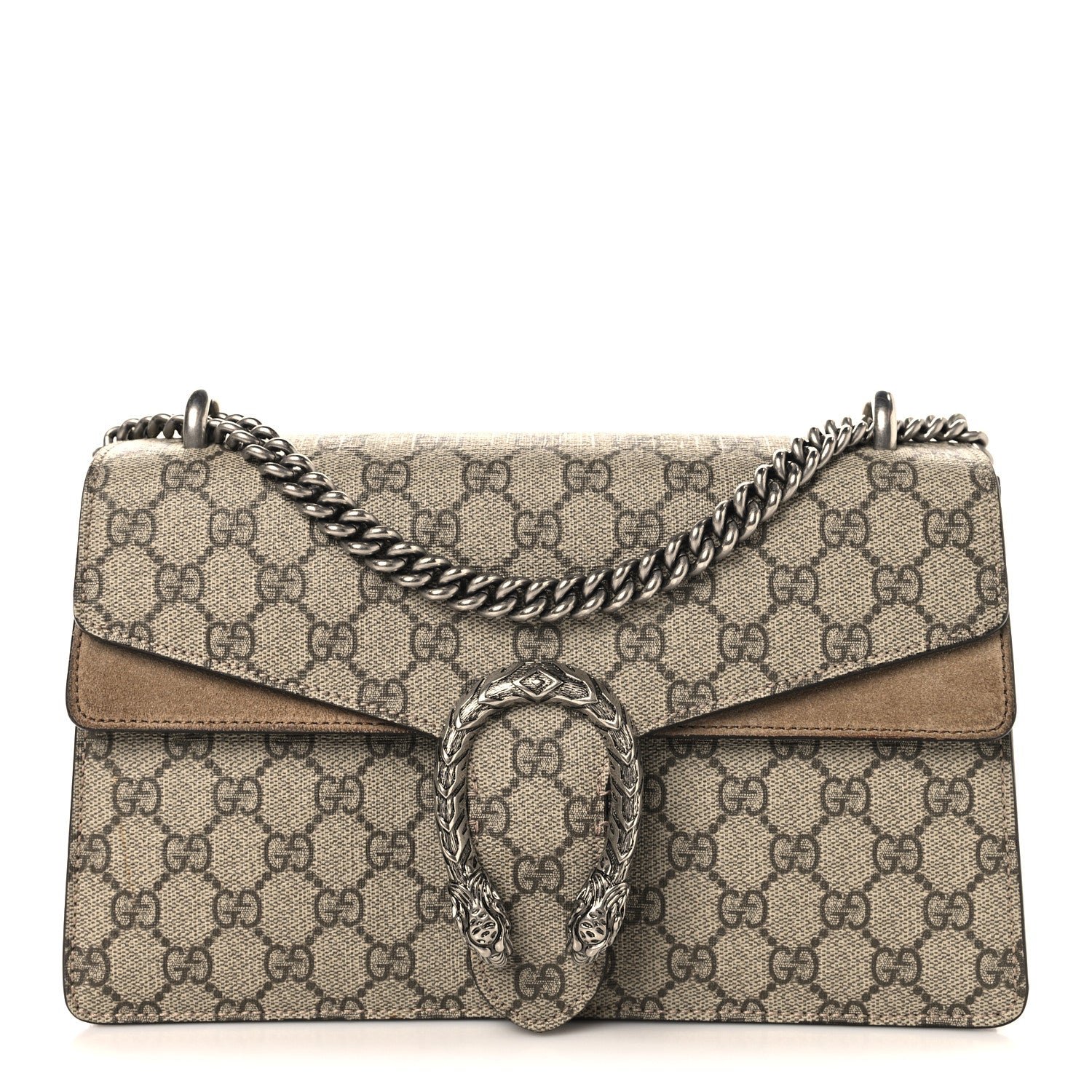 Gucci GG Supreme Monogram Small Dionysus Shoulder Bag Taupe