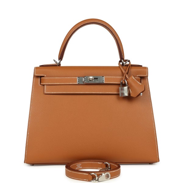 Hermes Hermes Kelly Sellier 28 Gold Epsom Palladium Hardware