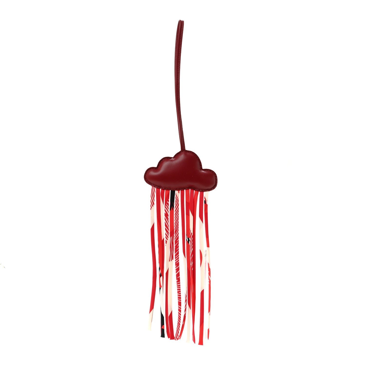 Hermes Swift Silk Twill Cord Cloud Bag Charm Rouge H
