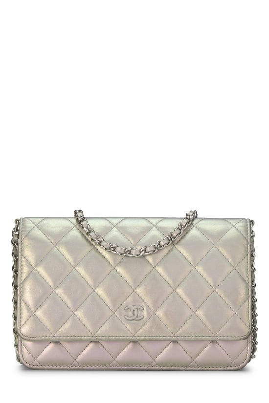 Purple Iridescent Classic Quilted Wallet On Chain (WOC)