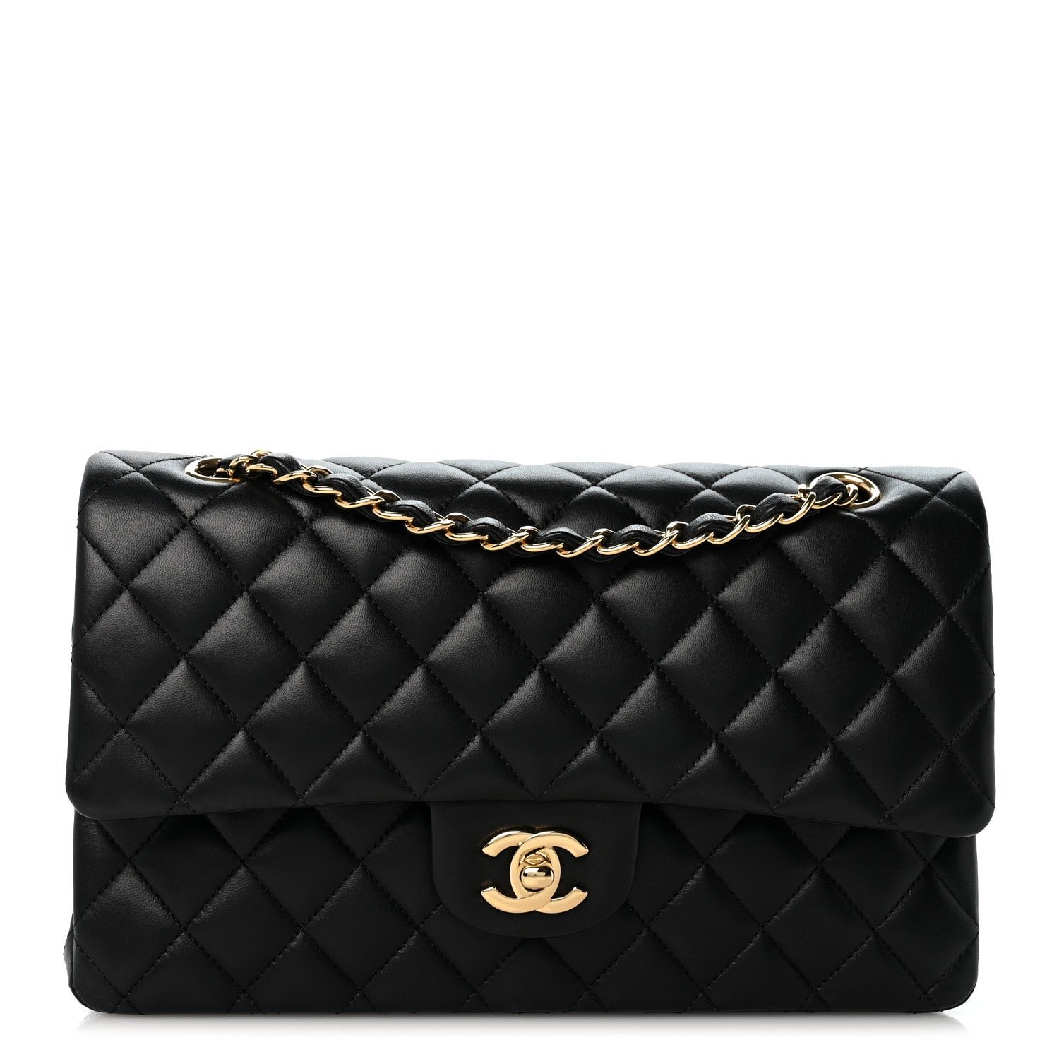 Chanel Lambskin Quilted Medium Double Flap Black