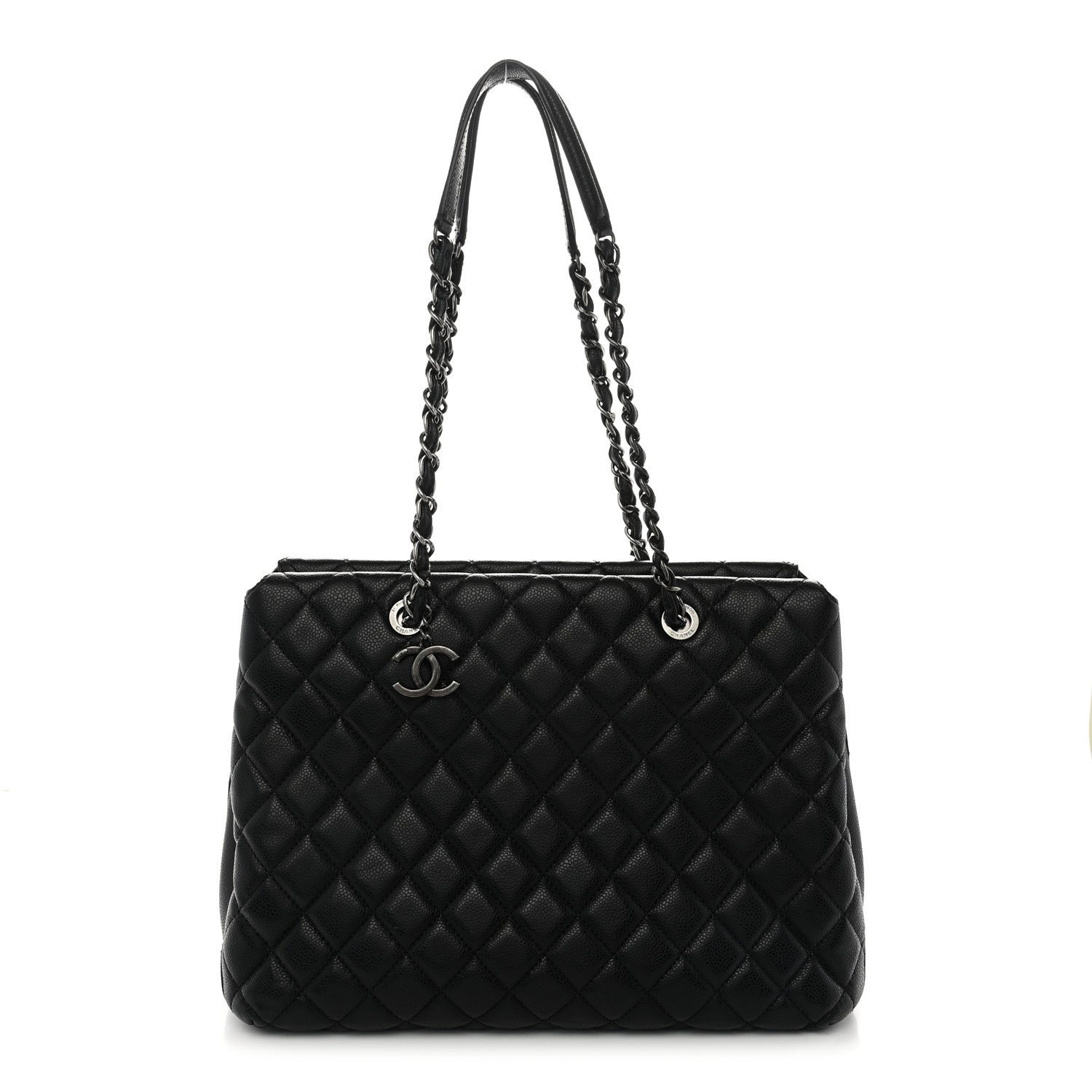 Chanel Caviar Quilted City Shopping Tote Black