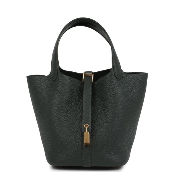Hermes Hermes Picotin Lock 18 Vert Mangrove Clemence Gold Hardware