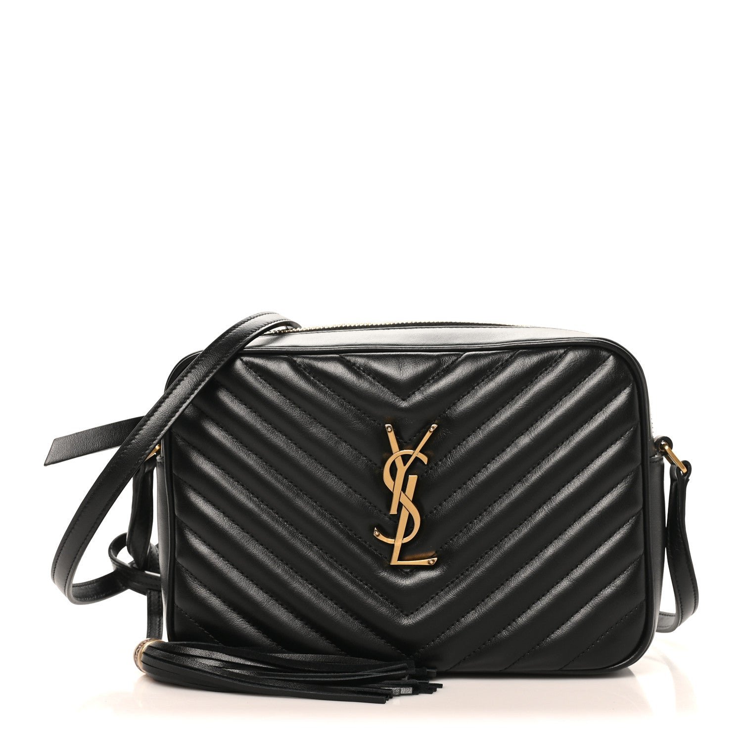 Saint Laurent Calfskin Matelasse Monogram Lou Camera Bag Black