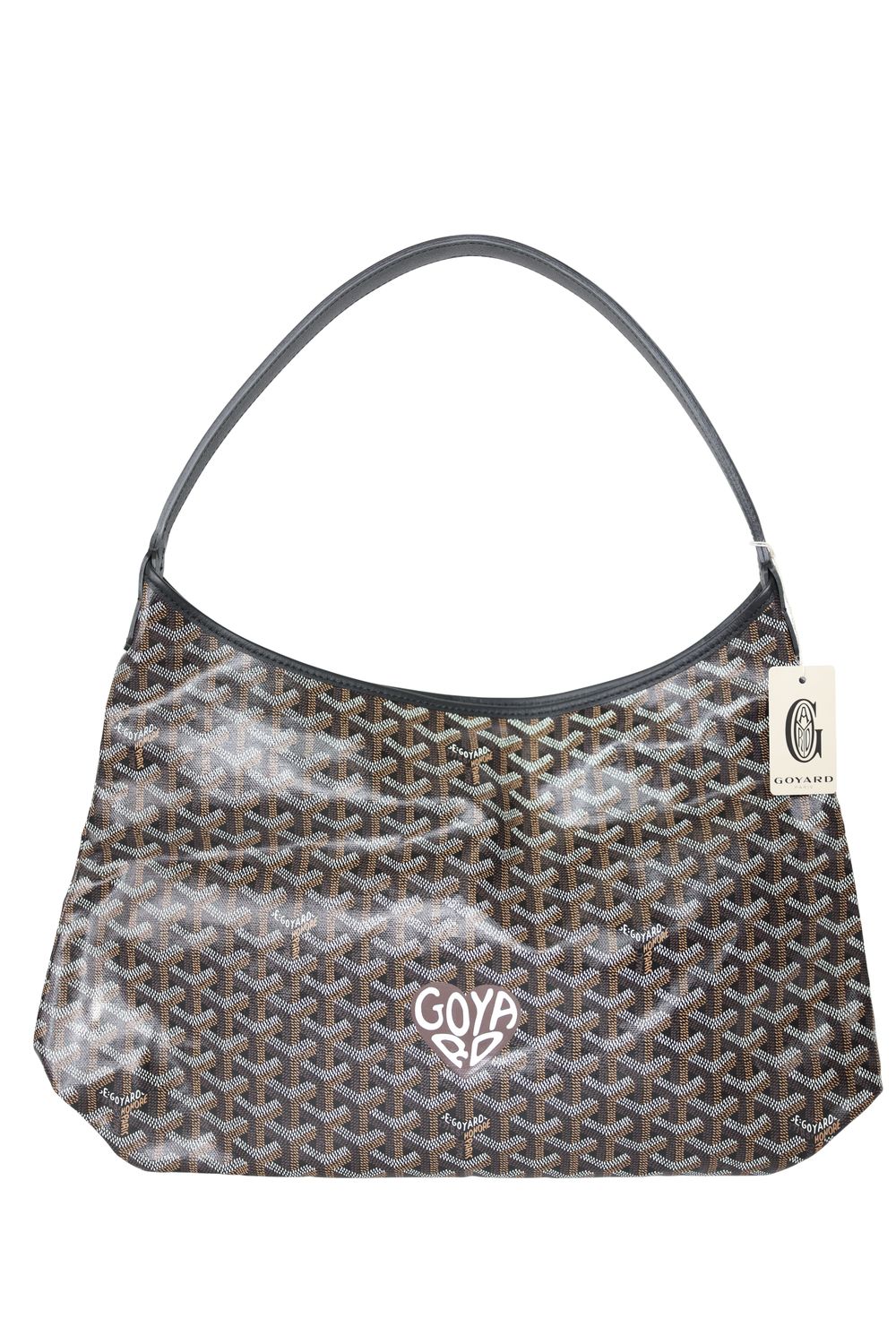 Goyard Goyard Boheme Hobo, Black Goyardine Canvas and Calfskin with Palladium Hardware, New in Dustbag WA001
