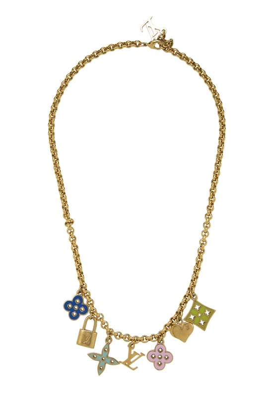 Gold Looping Charm Necklace