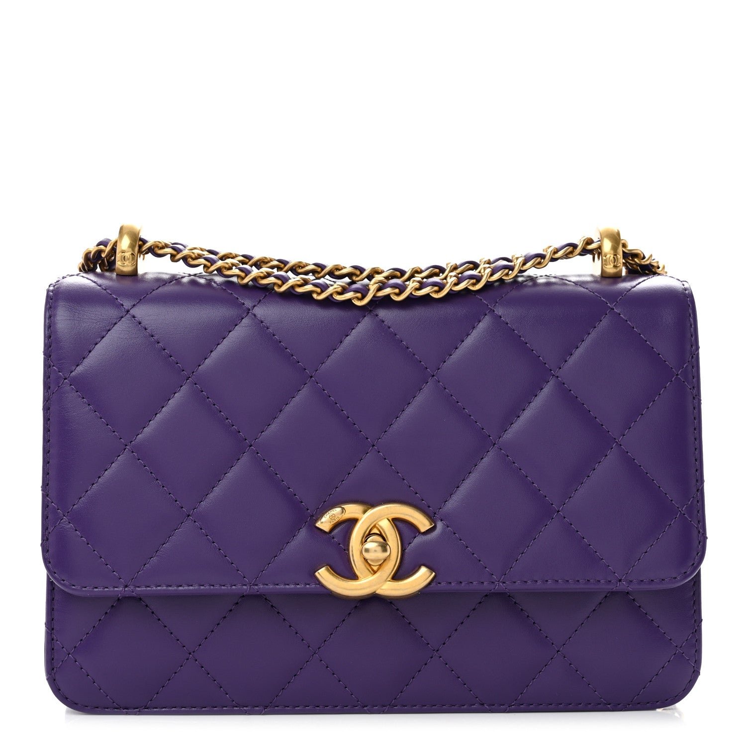 Chanel Calfskin Quilted Perfect Fit Flap Purple