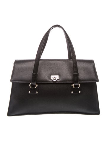 Ferragamo Saffiano Leather Top Handle Bag