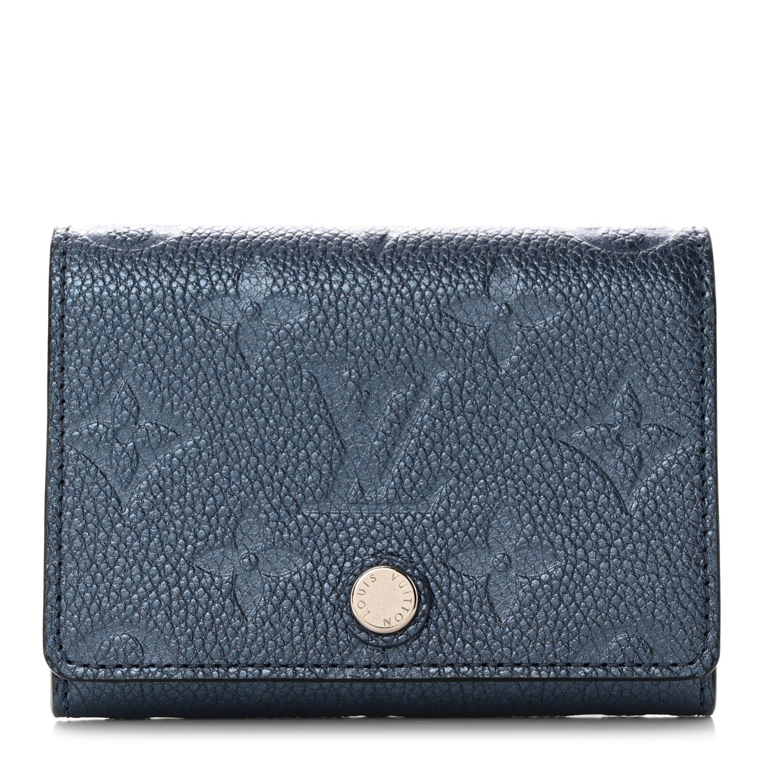 Louis Vuitton Metallic Empreinte Business Card Holder Navy Nacre