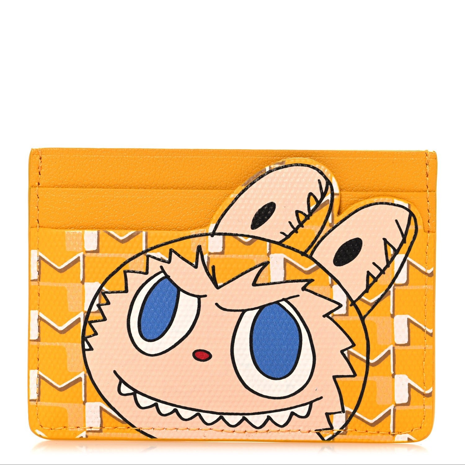 Moynat Moynat X KASING LUNG Calfskin Canvas Labubu Cardholder Yellow