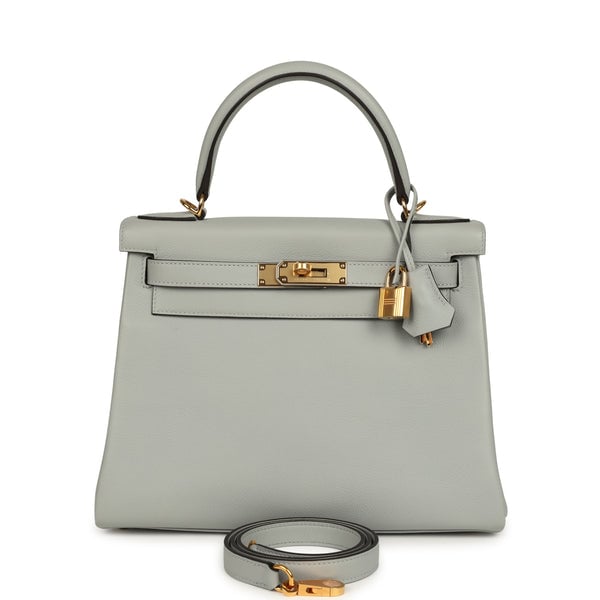 Hermes Hermes Kelly Retourne 28 Bleu Glacier Evercolor Gold Hardware