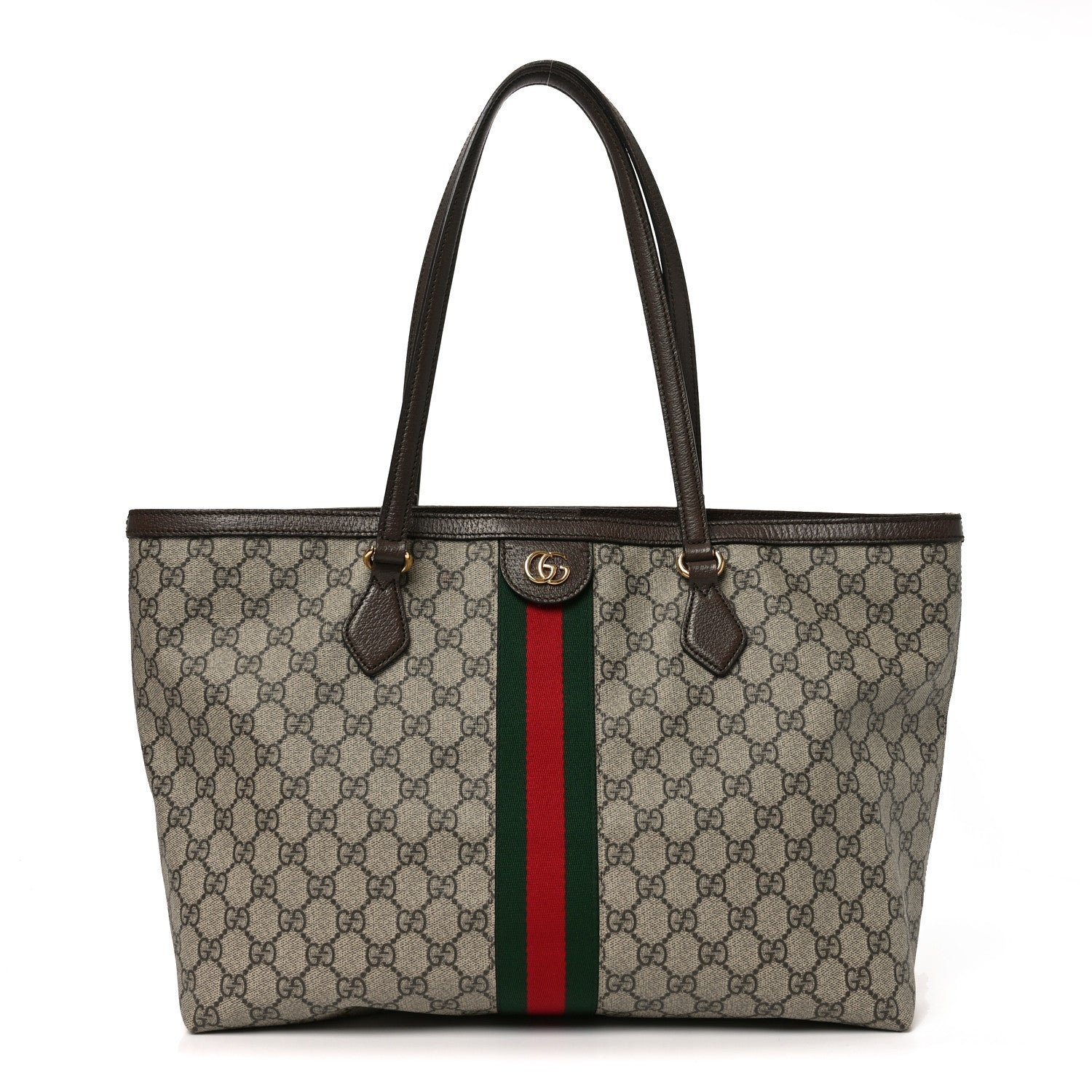 Gucci GG Supreme Monogram Medium Ophidia Shopping Tote Brown