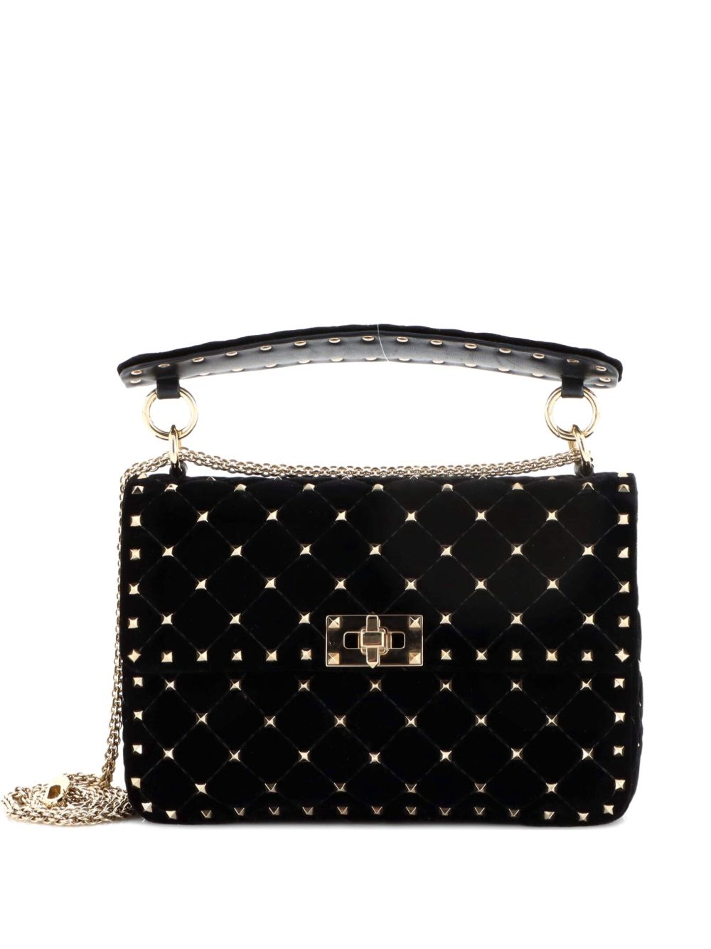 Rockstud Spike Flap Bag Quilted Suede Medium shoulder bag