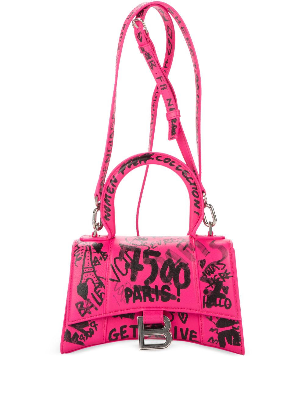 XS Hourglass graffiti top-handle mini bag