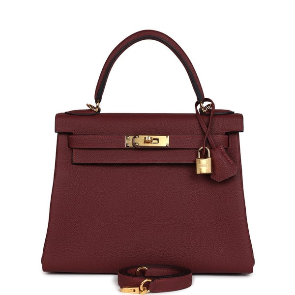 Hermes Hermes Kelly Retourne 28 Rouge H Togo Gold Hardware
