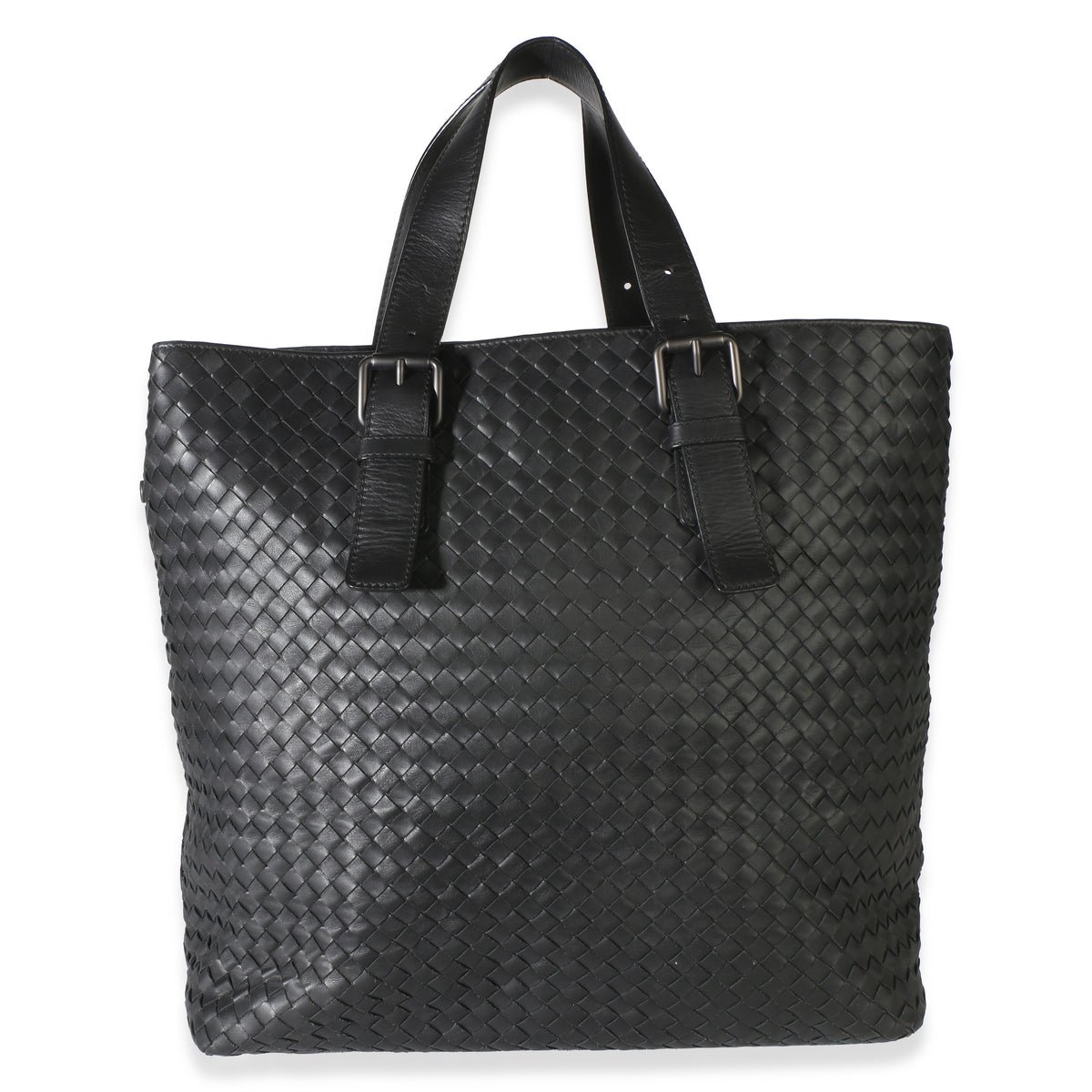 Bottega Veneta Black Nappa Intrecciato Buckle Tote